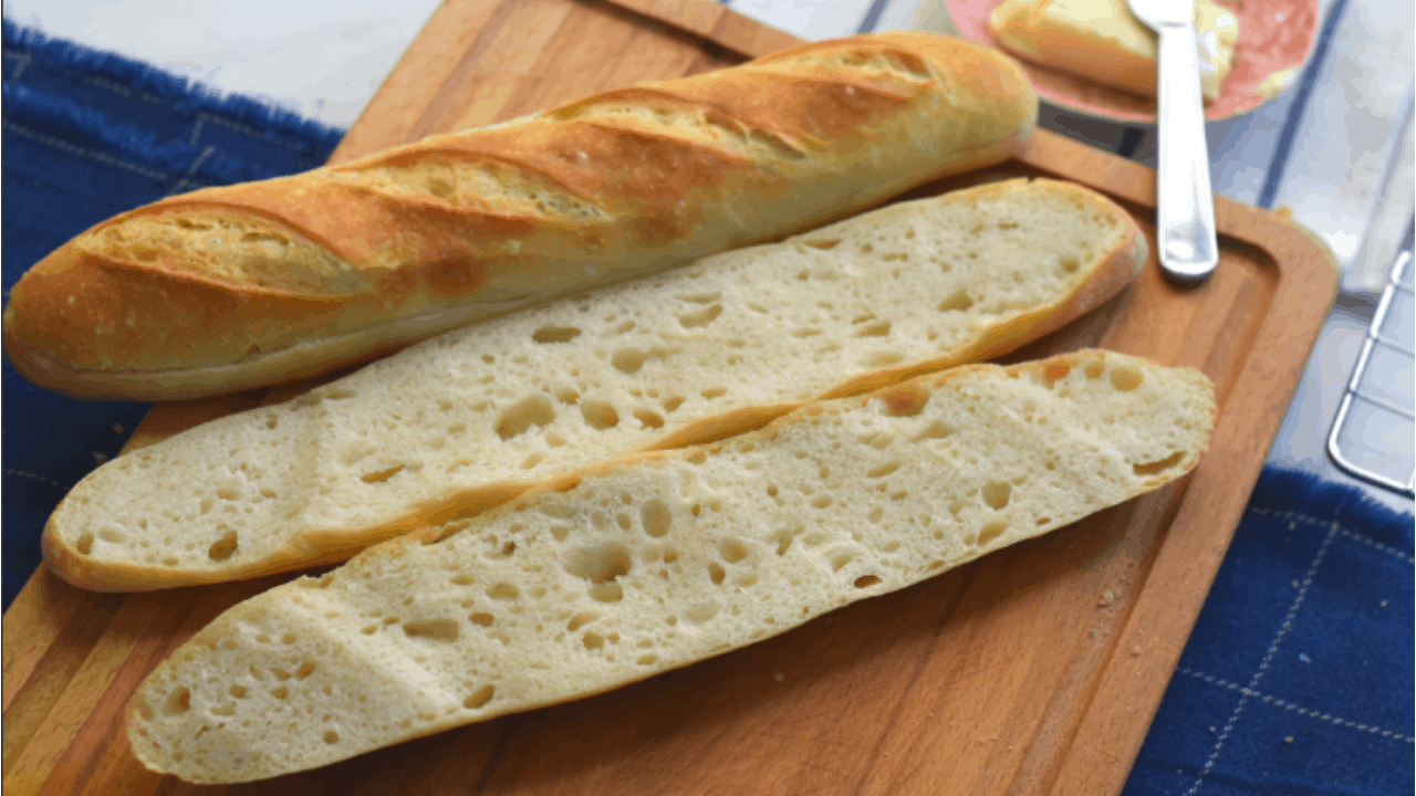 Easy No Knead French Baguette