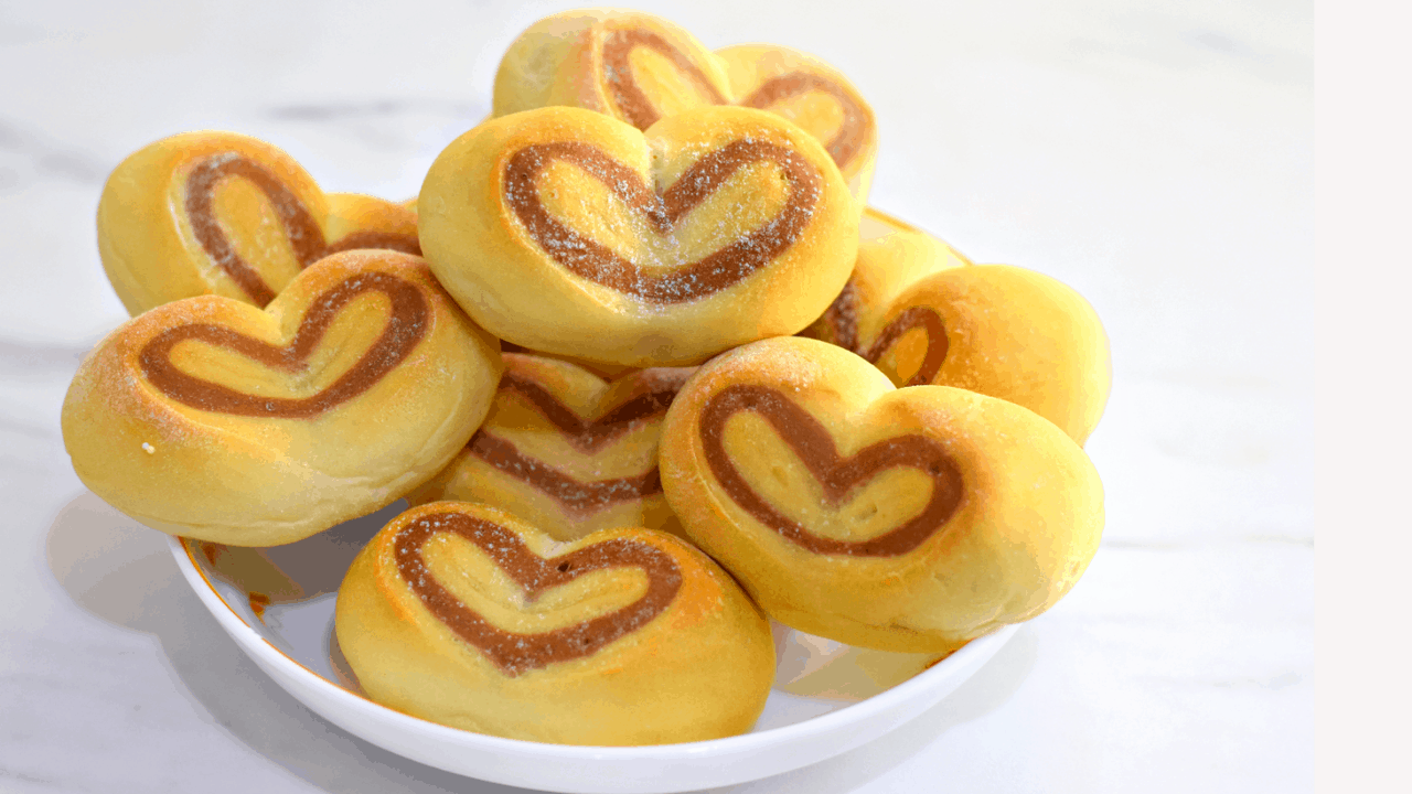 Heart shaped dinner rolls