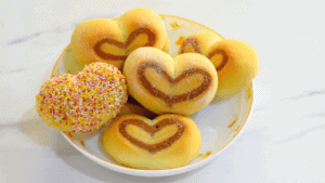 Heart shaped dinner rolls