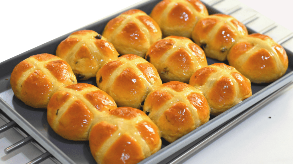 Hot cross buns need more yeast in recipe as it takes longer to proof