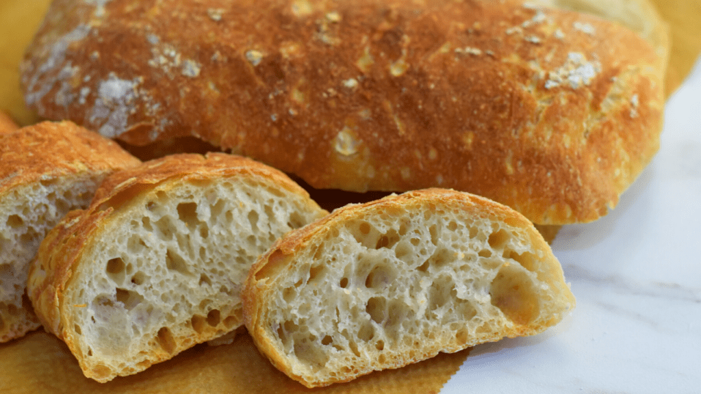 Artisan ciabatta bread.