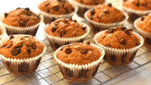 banana chocolate chip muffins with yogurt