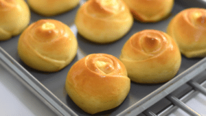 baking custard bread rolls