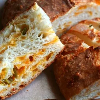 No knead jalapeno cheddar bread