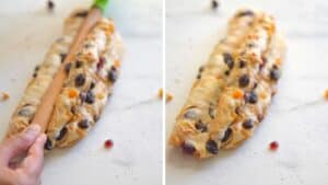 how to shape christmas stollen