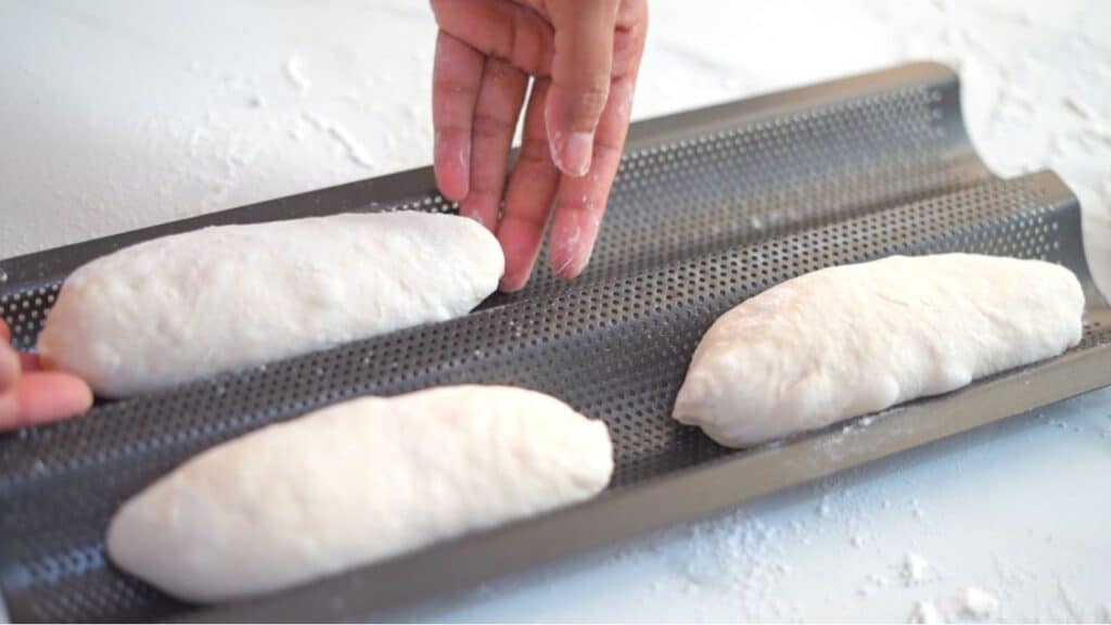 shaping mini french bread