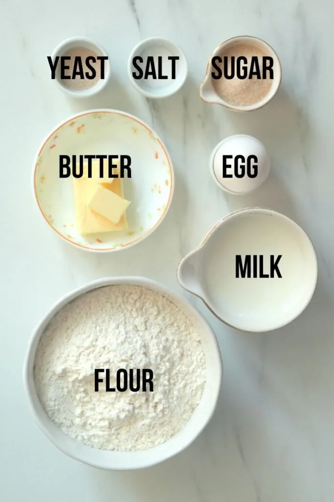 ingredients for making braided bread