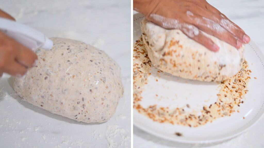 seedcoating sourdough bread