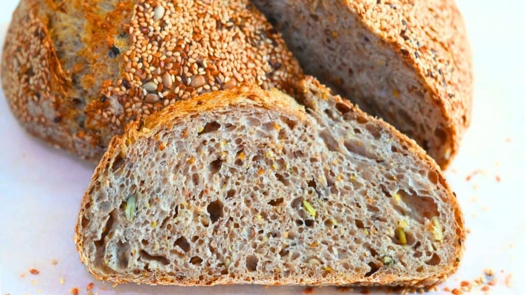 healthy multiseed sourdough bread