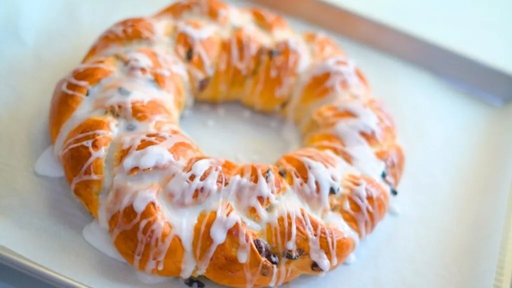 Sweet Easter Bread with icing