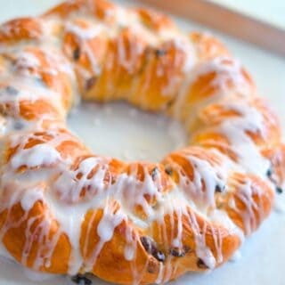Sweet Easter Bread with icing