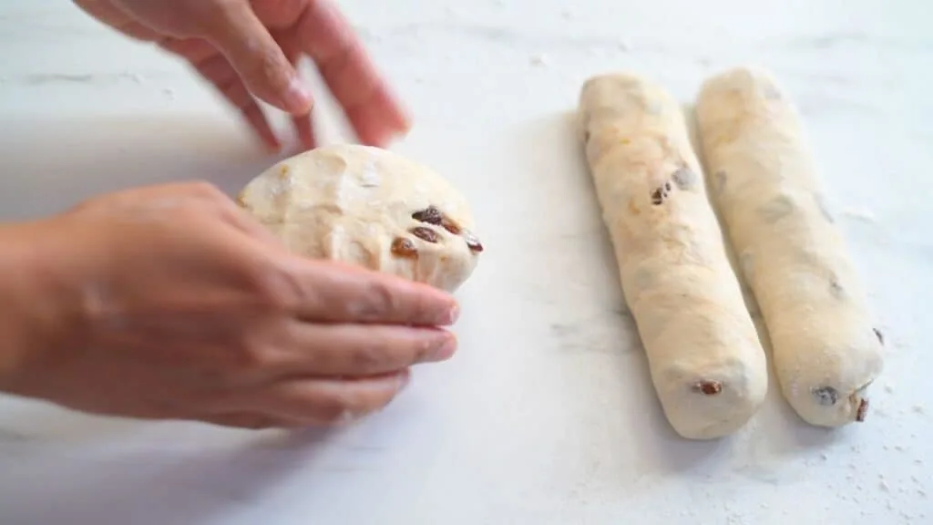 shaping raisin braided bread