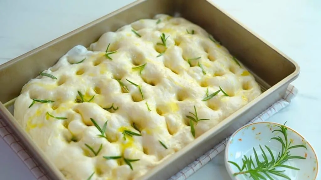 no knead overnight focaccia for baking