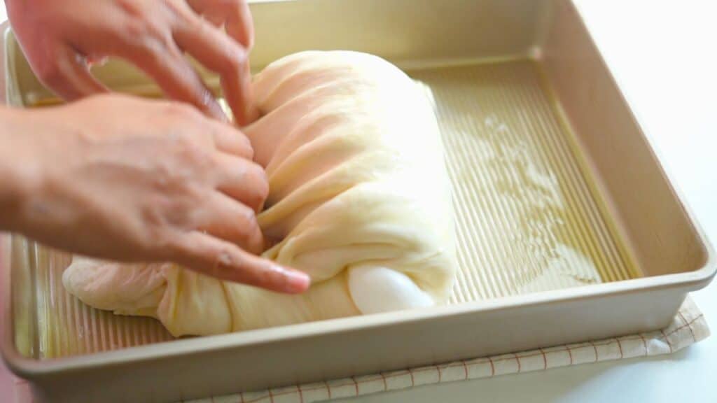 preshaping homemade focaccia