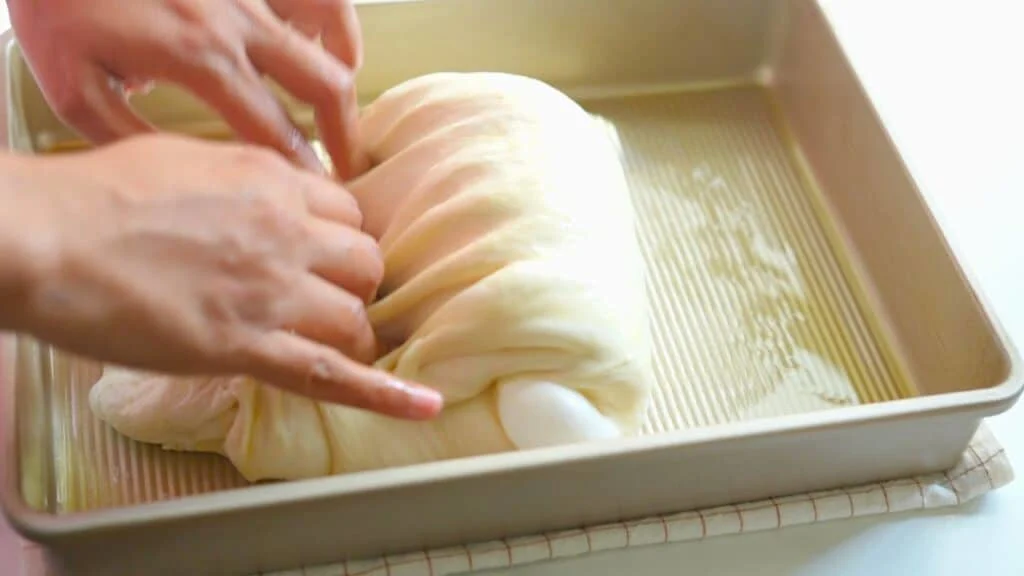 preshaping homemade focaccia