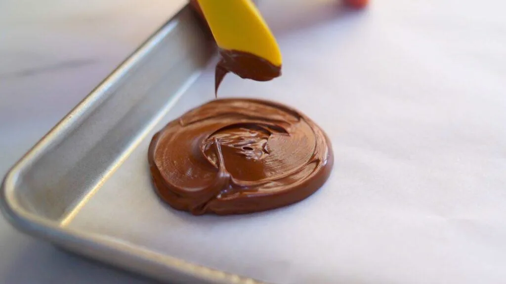 making nutella discs for making nutella stuffed pancakes