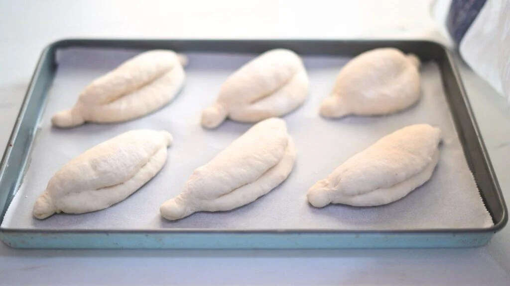 portuguese bread rolls after final rising