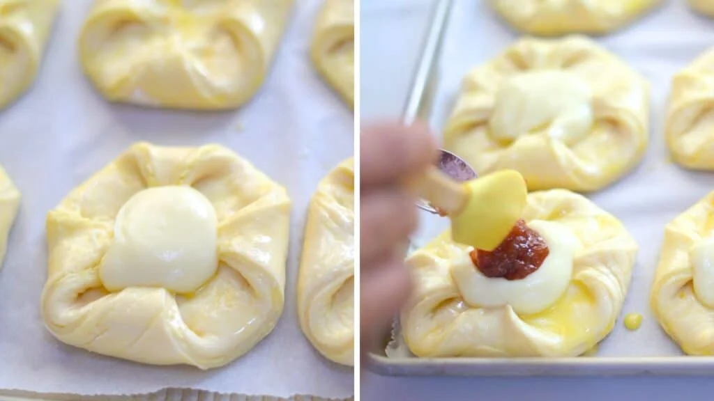 fill the danish pastry with custard cream