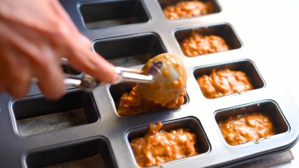 scoop mini carrot cake batter